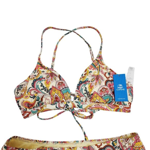 Cupshe Womens Floral Paisley Bikini Set Size M Swimsuit - Picture 3 of 6